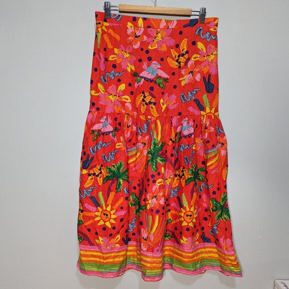 Vibrant Floral Midi Skirt - Picture 1 of 5